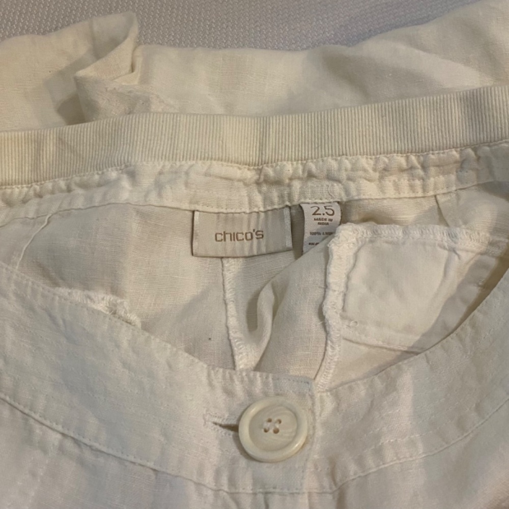 Chico’s white linen pants size 2.5 (size 14) - Picture 9 of 10